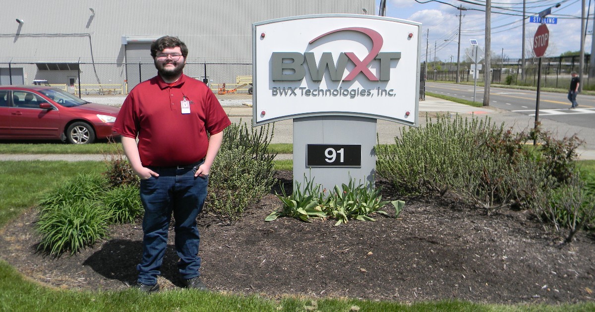 BWXT's tweet photo. Kudos to BWXT’s staff in #BarbertonOH for setting up high school students Joshua and Steven to shadow and prepare for their #engineering university studies.

“Everyone was just so friendly and helpful,” said Steven.

“The machine shop was huge … very cool,” said Joshua. https://t.co/bDyr15SmEU