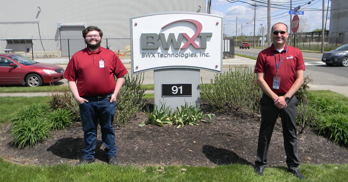 BWXT's tweet photo. Kudos to BWXT’s staff in #BarbertonOH for setting up high school students Joshua and Steven to shadow and prepare for their #engineering university studies.

“Everyone was just so friendly and helpful,” said Steven.

“The machine shop was huge … very cool,” said Joshua. https://t.co/bDyr15SmEU