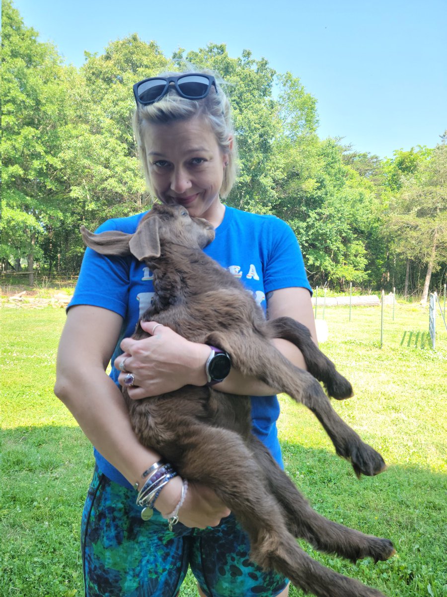 One thing about me. I'm gonna snuggle a goat.