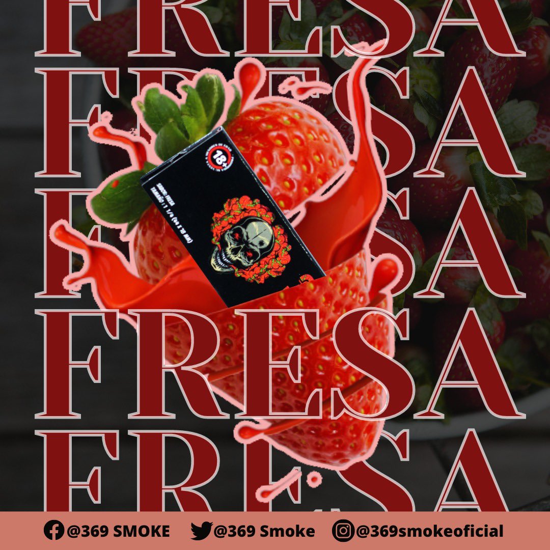 369Smoke's tweet photo. La FRESA acaricia tu paladar, conoce la variedad de sabores que tenemos para ti y prueba nuestros deliciosos papeles 100% naturales. 
#tresseisnueve #weedculture #weed #cuatro20 #smokeweed #elverdeesvida #weedlife #happyhour  #hierba #papelparafumar  #fresa #fresas #saborfresa https://t.co/2KeXqI2AEd