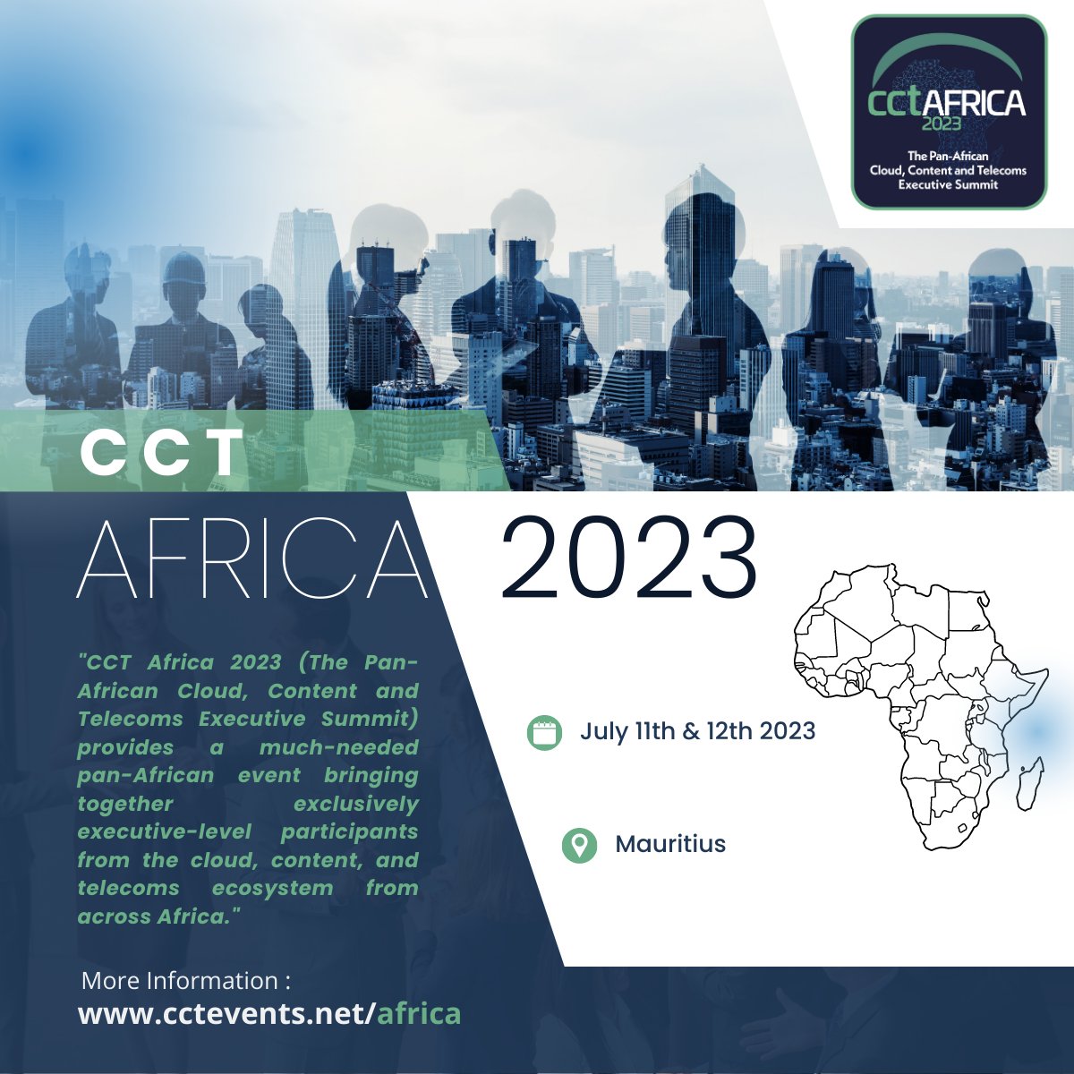 CCTEvent's tweet photo. #CCTAfrica (The Pan-African Cloud, Content, and Telecoms Executive Summit) takes place on 11th &amp; 12th July in Mauritius. https://t.co/vVhvC01MYv https://t.co/ikbPBbtDWq