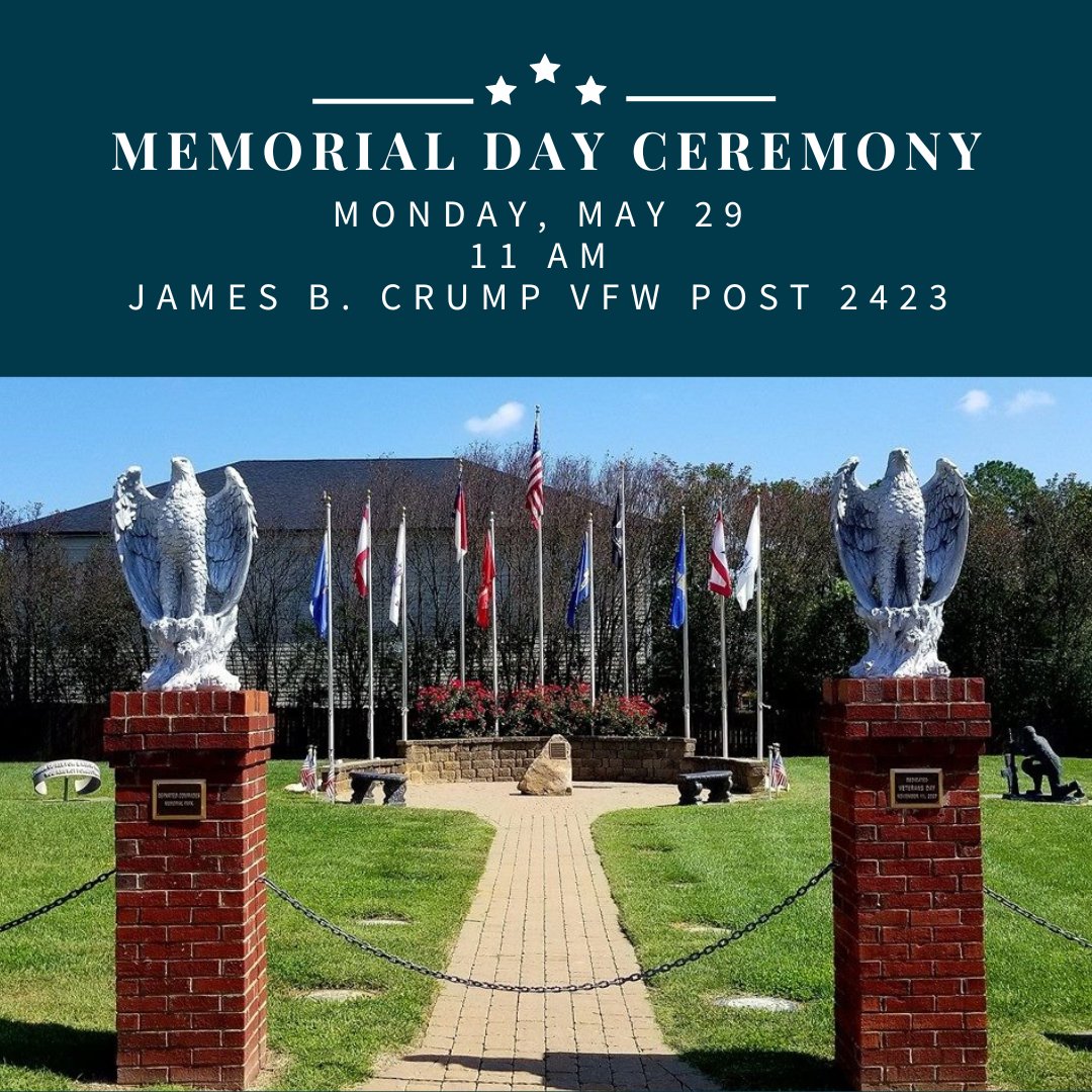 IndianTrailGOV's tweet photo. This Memorial Day, we remember and honor those who made the ultimate sacrifice serving our country.

Town Hall is closed today, but we invite you to join us for a Memorial Day Observance Ceremony at the James B. Crump VFW Post 2423 beginning at 11am. https://t.co/xKNLGxrMX5