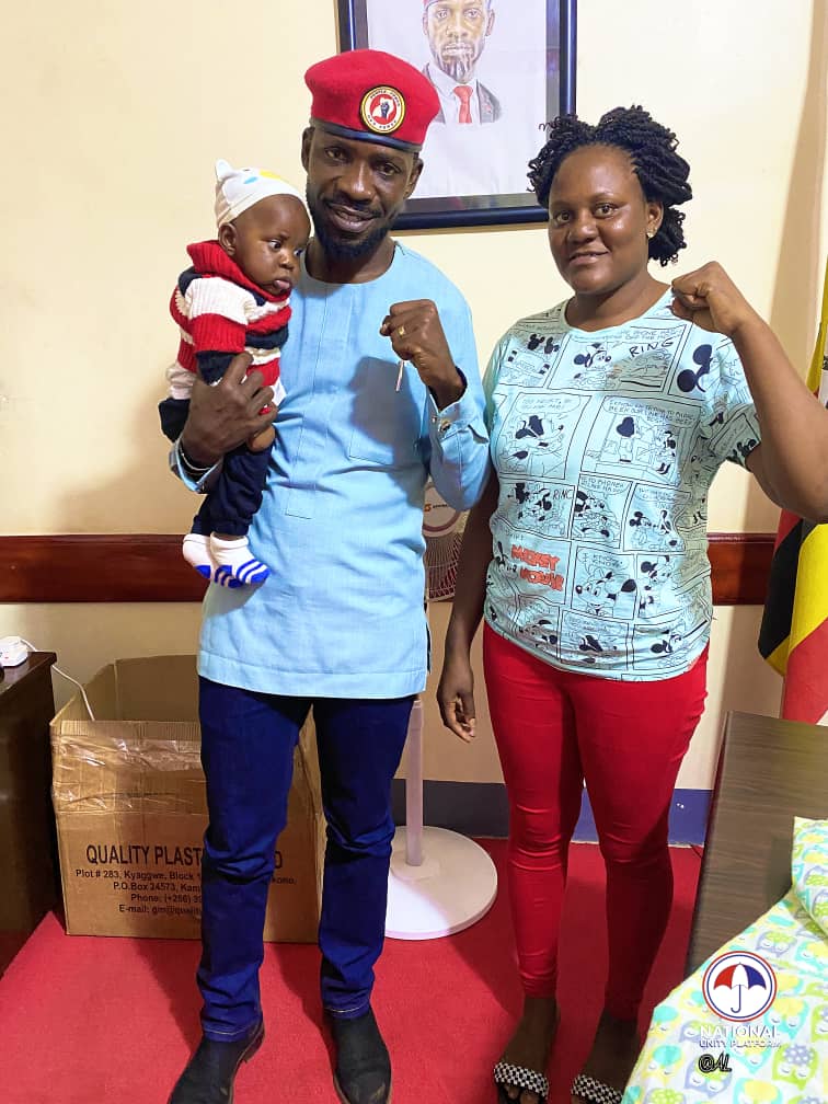 HEBobiwine's tweet photo. After 3 days in illegal detention, comrade Namboozo Shakirah alias #ShukyWaBobi and her 4 month-old baby were finally released to her family today afternoon. Grateful to all of you comrades who have helped in the search for her. We continue to condemn this rampant abuse of authority and political persecution. 
#BringBackOurPeople #FreeAllPoliticalPrisoners #WeAreRemovingaDictator