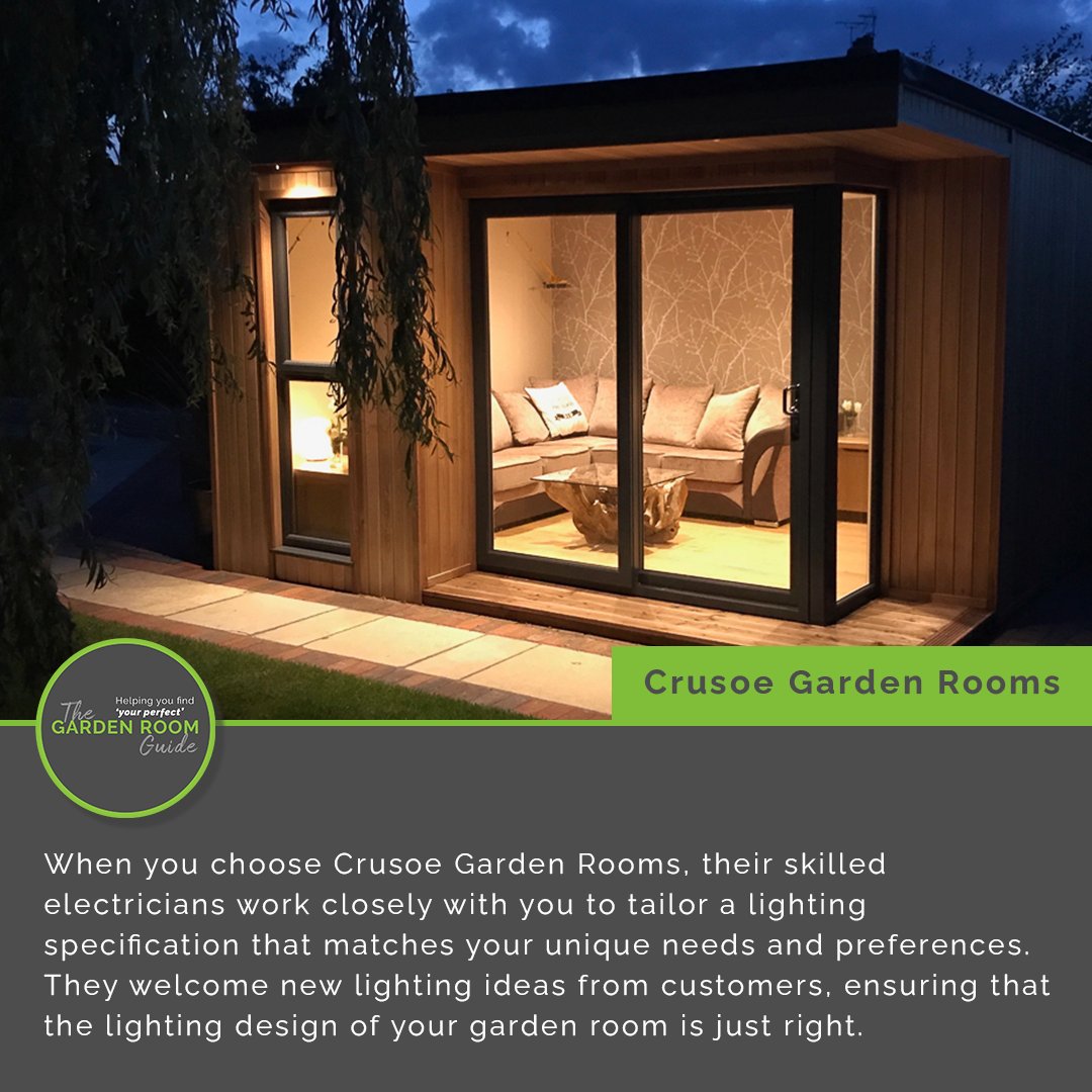 @crusoerooms . @crusoerooms offer their buildings on a turnkey basis, handling everything from foundation installation to final electrical connections. Unlike other companies, Crusoe Garden Rooms sends their own experienced installation team, including electricians, to site.