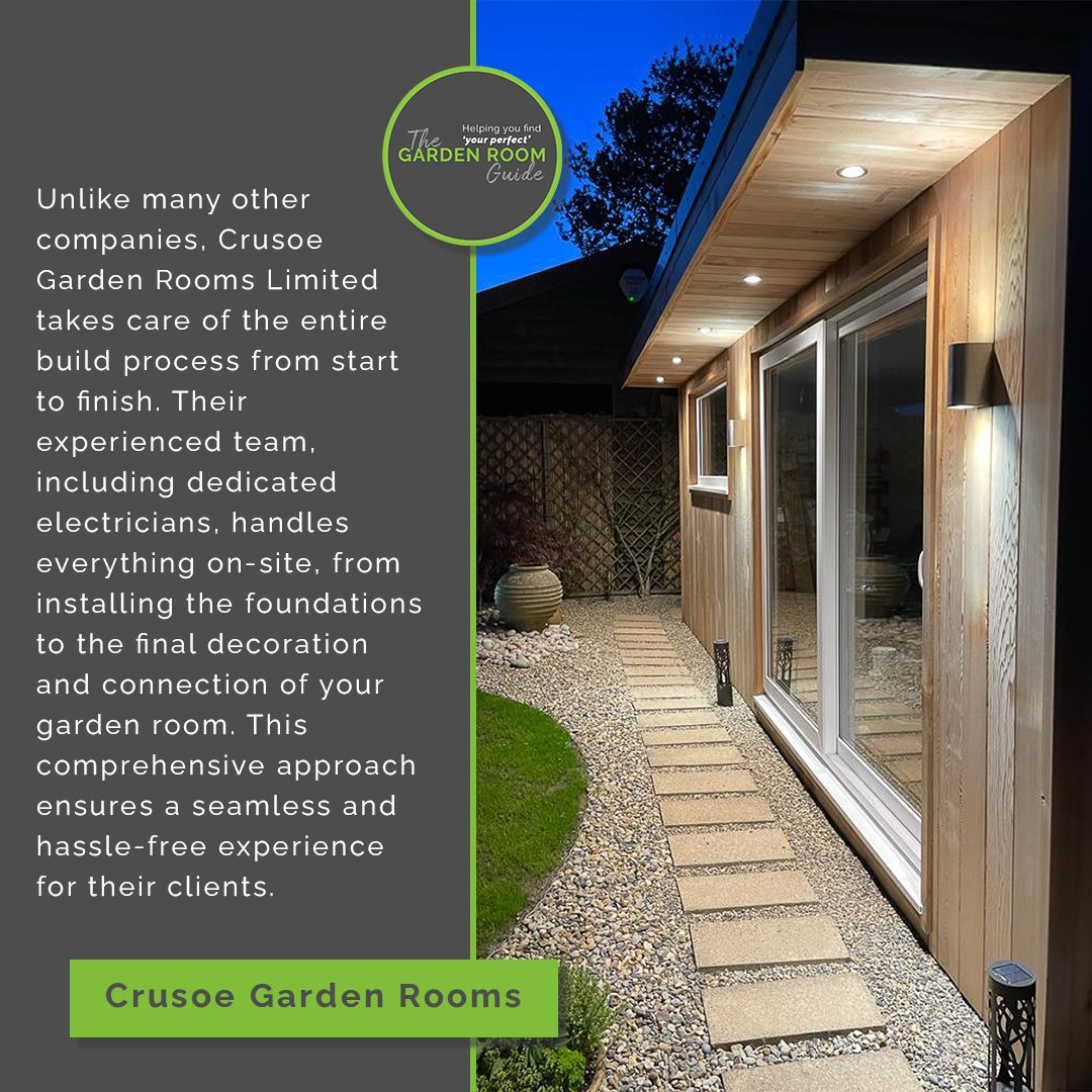 @crusoerooms It is reassuring to know that the price quoted by @crusoerooms Limited for your building includes everything, allowing you to sit back and watch your garden room take shape. Once they leave the site, you have a space ready to move into and enjoy.