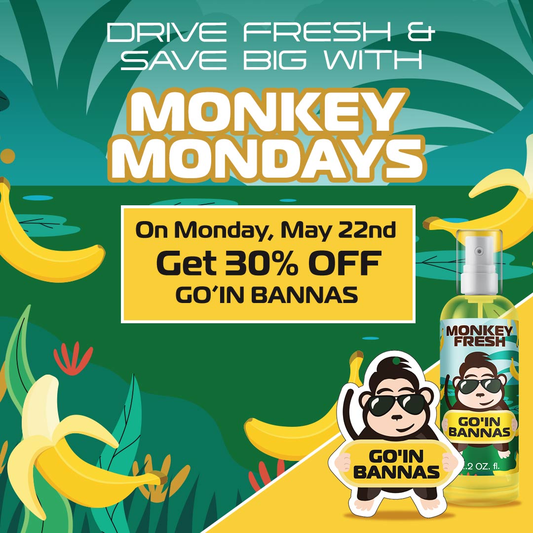 ShopMonkeyFresh's tweet photo. Bring a fresh smell of the #tropics along on your drives with #MonkeyFresh's...
GO'IN BANNAS #CAR #AIRFRESHENERS
Get yours today and receive 30% OFF your entire order at 👉https://t.co/zgnybGiUrj. Use code BANNAS30 at checkout! #Automotive #cars #banana #carlife #drivefresh https://t.co/a3NZe2cGkL
