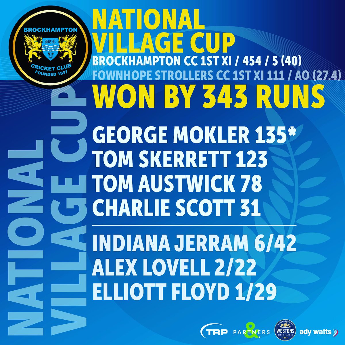 🙌 **ROAD TO LORD’S - GAME TWO** 🙌 Next VILLAGE CUP game for our 1st XI will be on the 4th June at home vs Colwall CC.