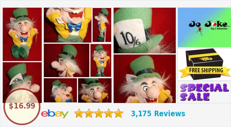 DISNEY STORE EXCLUSIVE-MAD HATTER-ALICE IN WONDERLAND-ZANY EXPRESSION--NEW/TAGS | eBay #disney ebay.com/itm/DISNEY-STO… (Tweeted via PromotePictures.com)