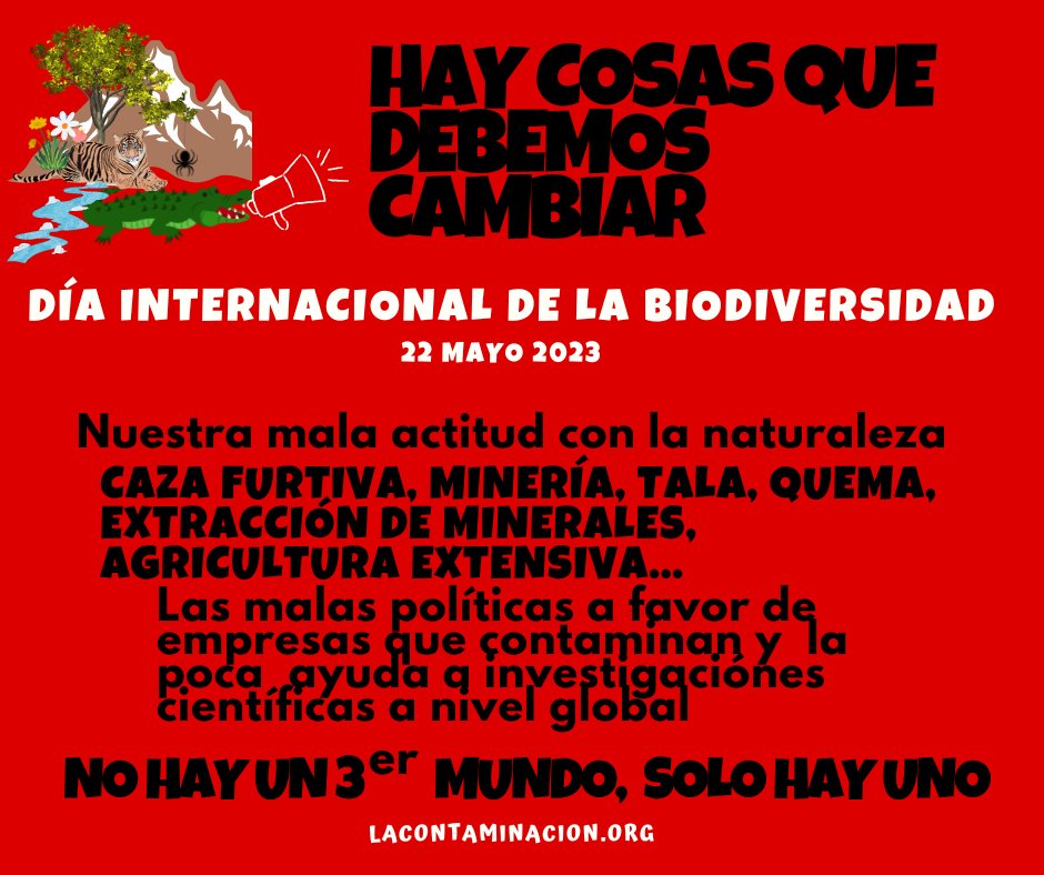 Hoy #diainternacionaldelabiodiversidad 
Es d suma prioridad crear medidas para preservar todos los #ecosistemas y que la acción humana no siga influyendo en la extinción d especies.Por un #mundo más #sostenible para #todos🌎🐍🦋🐒👨‍🦯🙋‍♀️🐻🦇🐳🐆🐘🦛🌳🎋🍄🌷🌻💧#biodiversidad #Vida