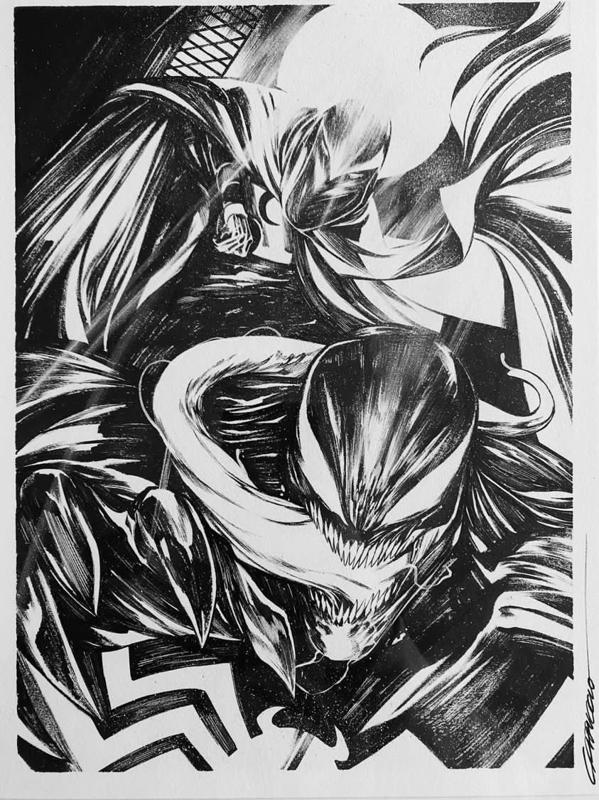 Another commission from Arf festival in Rome! 
#moonknight 
#venom #marvel