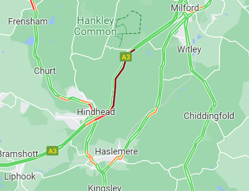 BBCSxSyTravel's tweet image. #Hindhead: One lane closed due to broken down vehicle on the Southbound #A3 before the #A333
