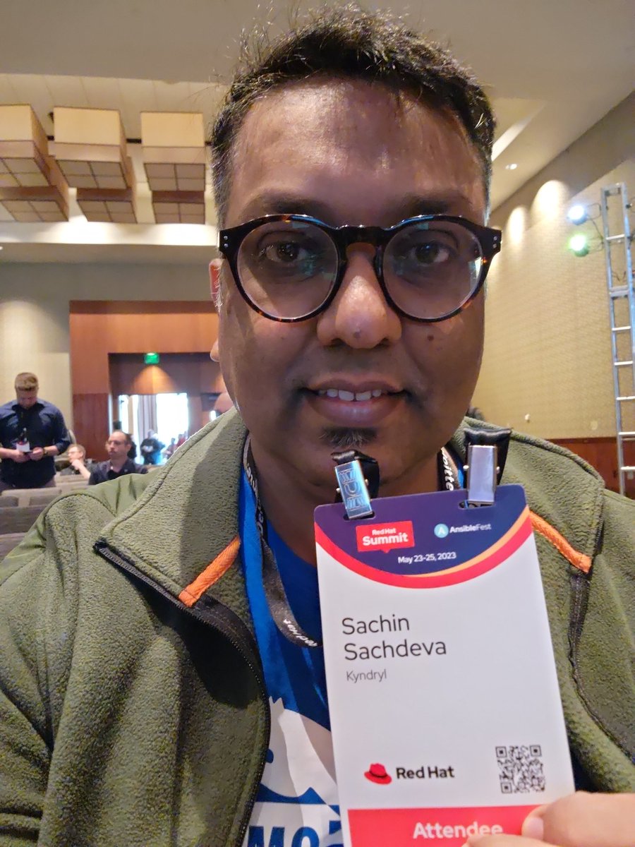 sach2twit's tweet photo. I am excited to be at #redhatsummit2023 finally atteding in person after 4 years. https://t.co/YcZ1VuM6EB