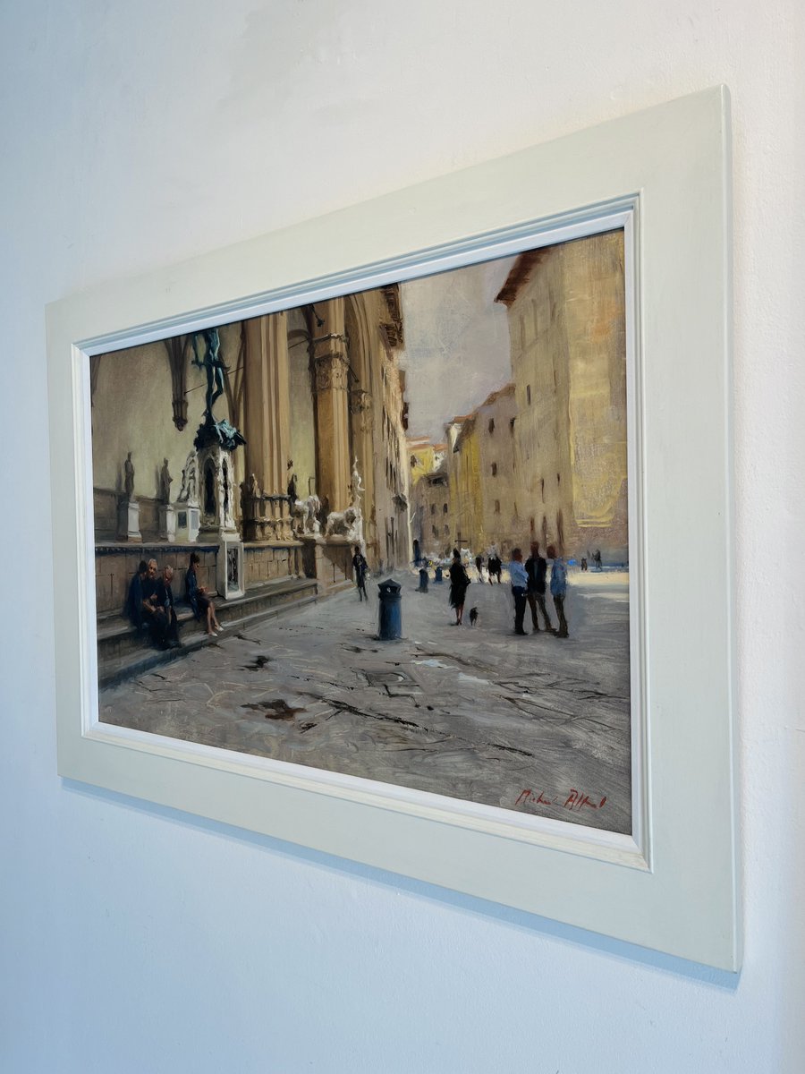 SignetArt's tweet photo. This painting by Michael Alford creates an impression which allows you to escape to the whimsical streets of Florence. It is evocative of the joy of summer retreats just around the corner! #warmth #getaway #retreat #summertime #exploration #impressionistart https://t.co/4nGSnV0unT