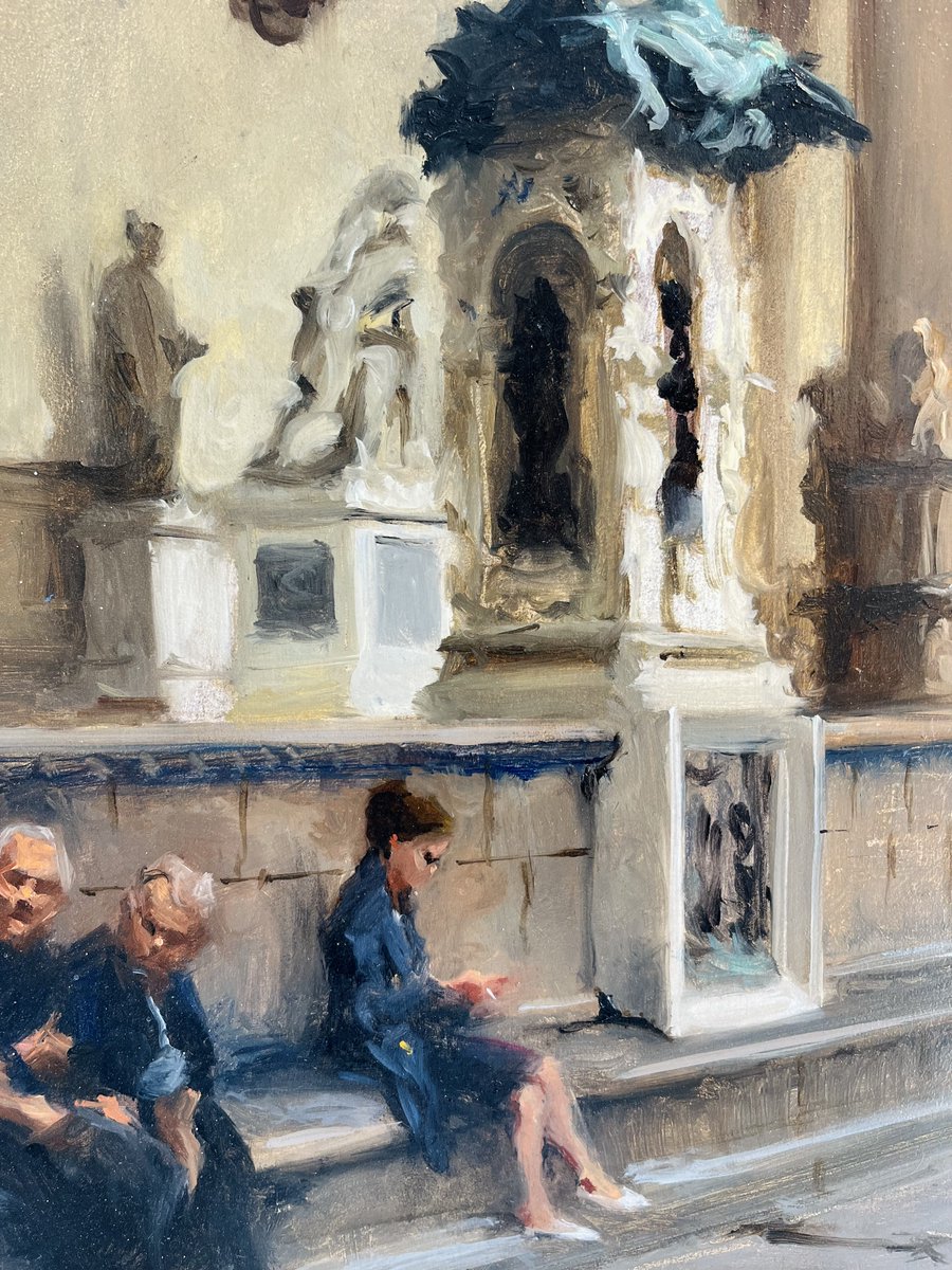 This painting by Michael Alford creates an impression which allows you to escape to the whimsical streets of Florence. It is evocative of the joy of summer retreats just around the corner! #warmth #getaway #retreat #summertime #exploration #impressionistart