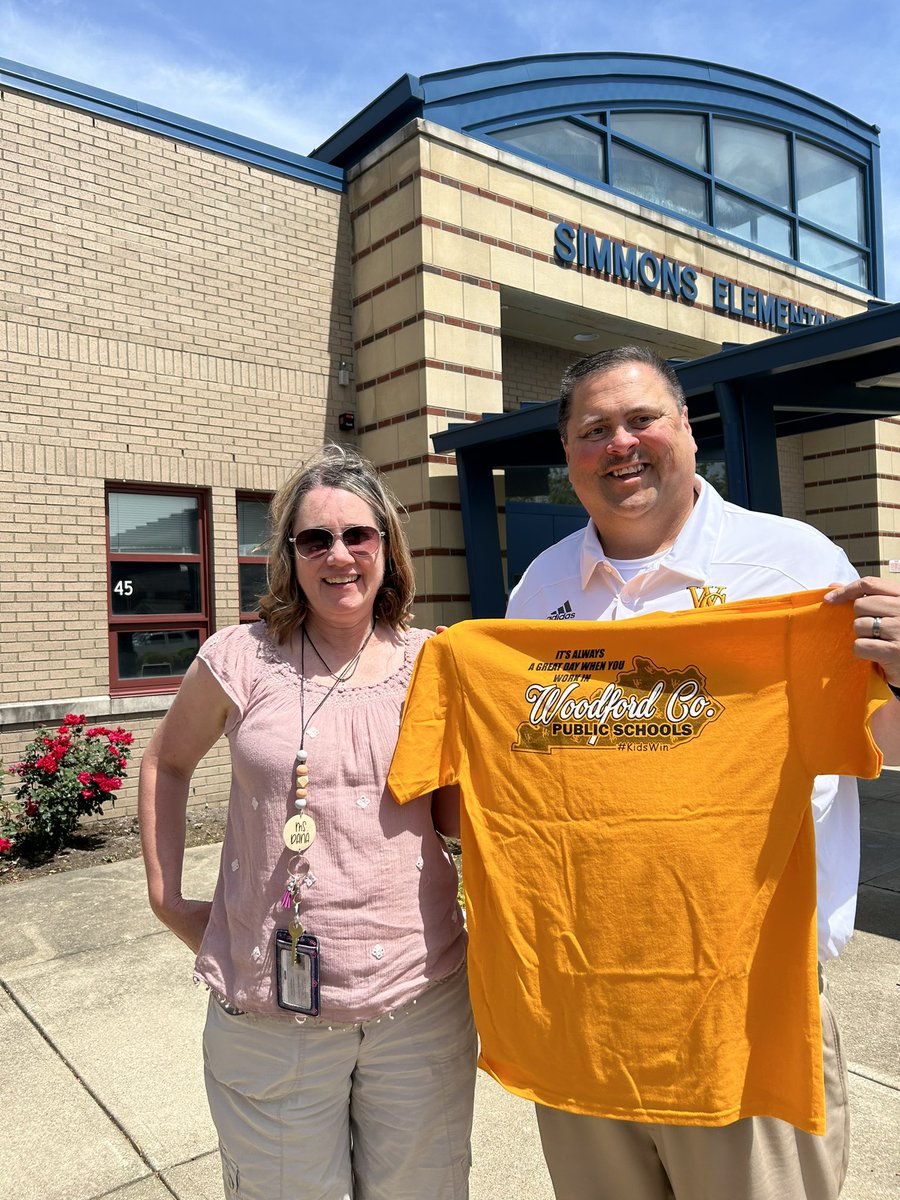 Congratulations to Mrs. Dana McGowan on being nominated for an,”It’s always a great day T-shirt!”  Dana was nominated by one of her administrators for going above and beyond for the students, staff and parents of Simmons Elementary!!#WCPSinfluence
#1county1school
#Kidswin