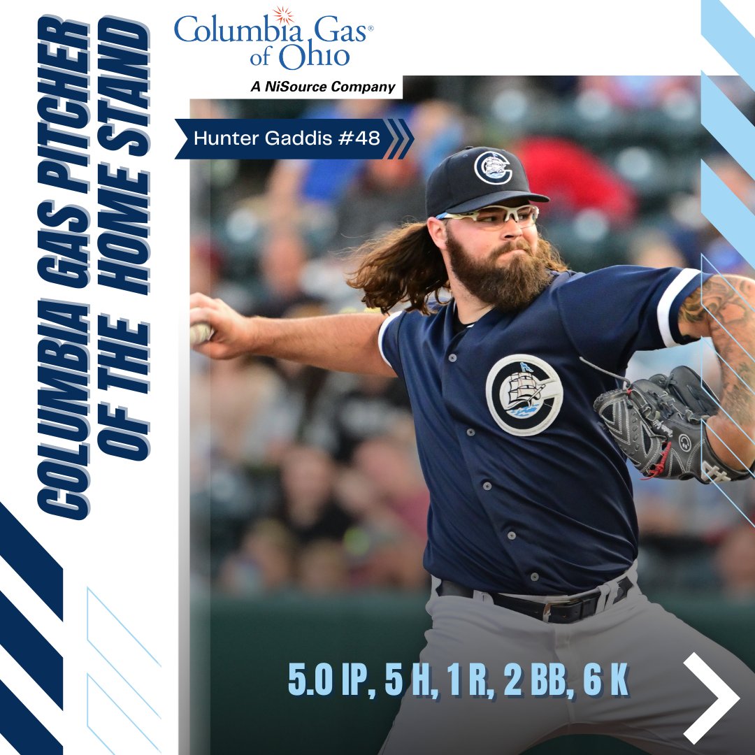 The @ColumbiaGasOhio ‘Pitcher of the Home Stand’ goes to Hunter Gaddis and his 5 innings of work against St. Paul.

  #ThisShipRocks⚓ │ @ColumbiaGasOhio