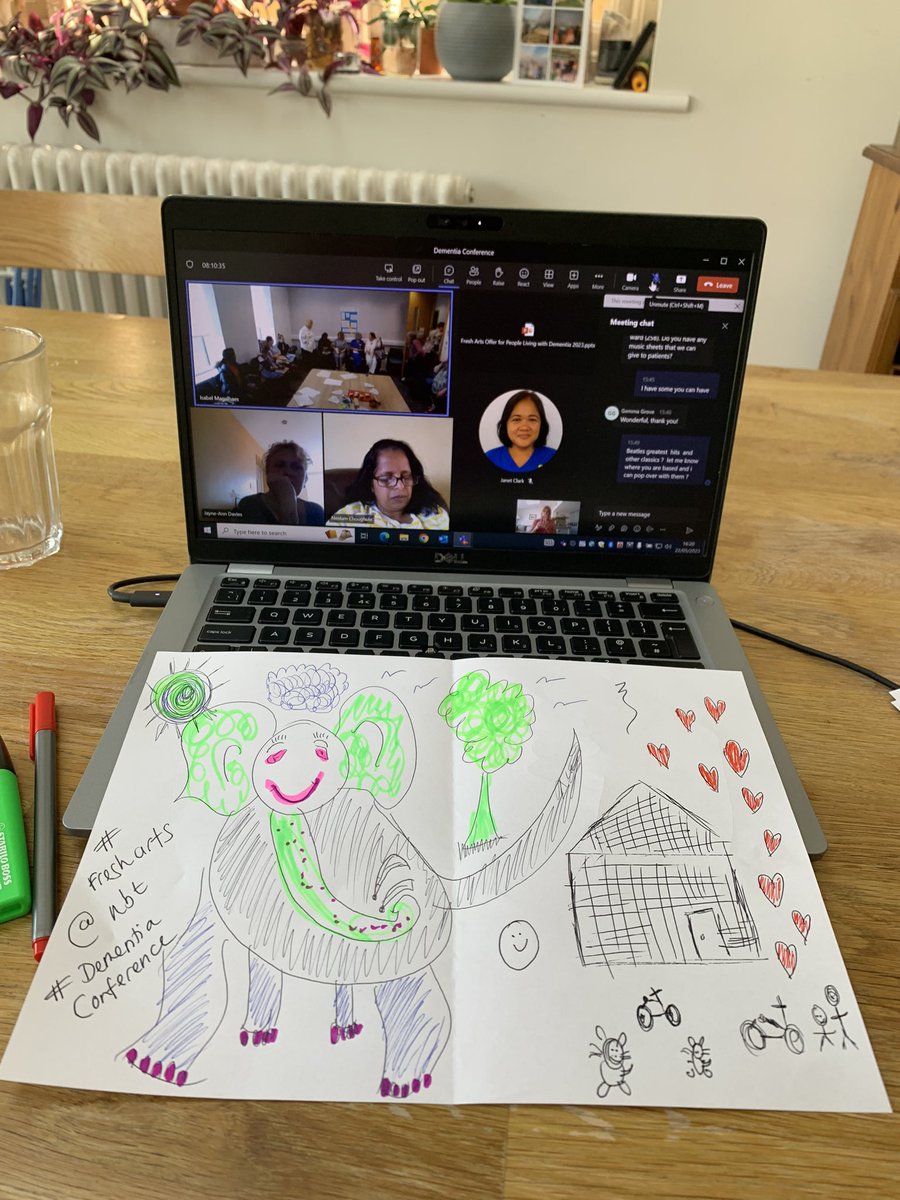 Informative &amp; inspiring dementia conference today from home. Well done to you all for presenting &amp; organising. Doodling was relaxing.#dementia conference @NBTWellbeing #nbtfresharts @NBTNursing