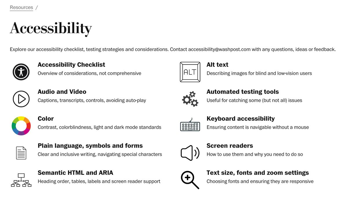 Hey #a11ty friends. The <a href="/washingtonpost/">The Washington Post</a> open sourced their #designSystem. Why care? Its a huge treasure trove of #accessibility resources. Fantastic!
buff.ly/3KIWdn8