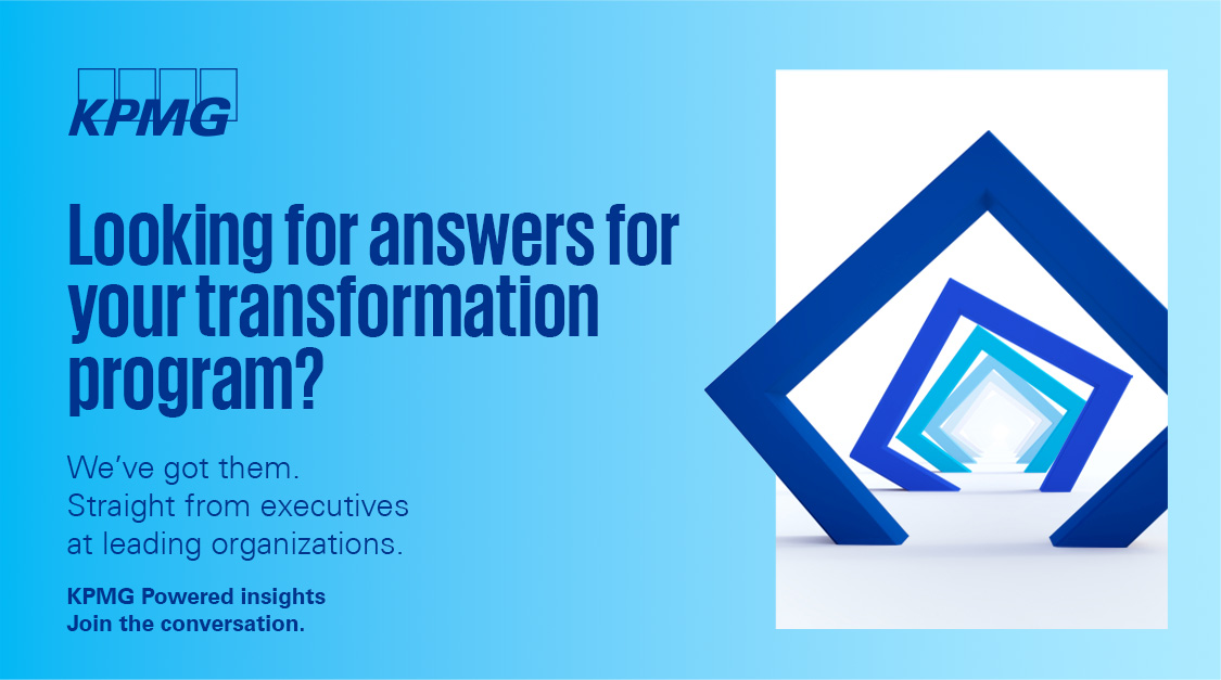 KPMG_US: Successful digital transformation requires integrated solutions. KPMG is bringing together senior business leaders to share their insights and expand their networks. Visit our event page to learn more and request an invitation. …