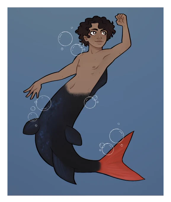 Pjo mermay 5/11 Leo red tail shark #pjotwt #leovaldez #pjofanart
