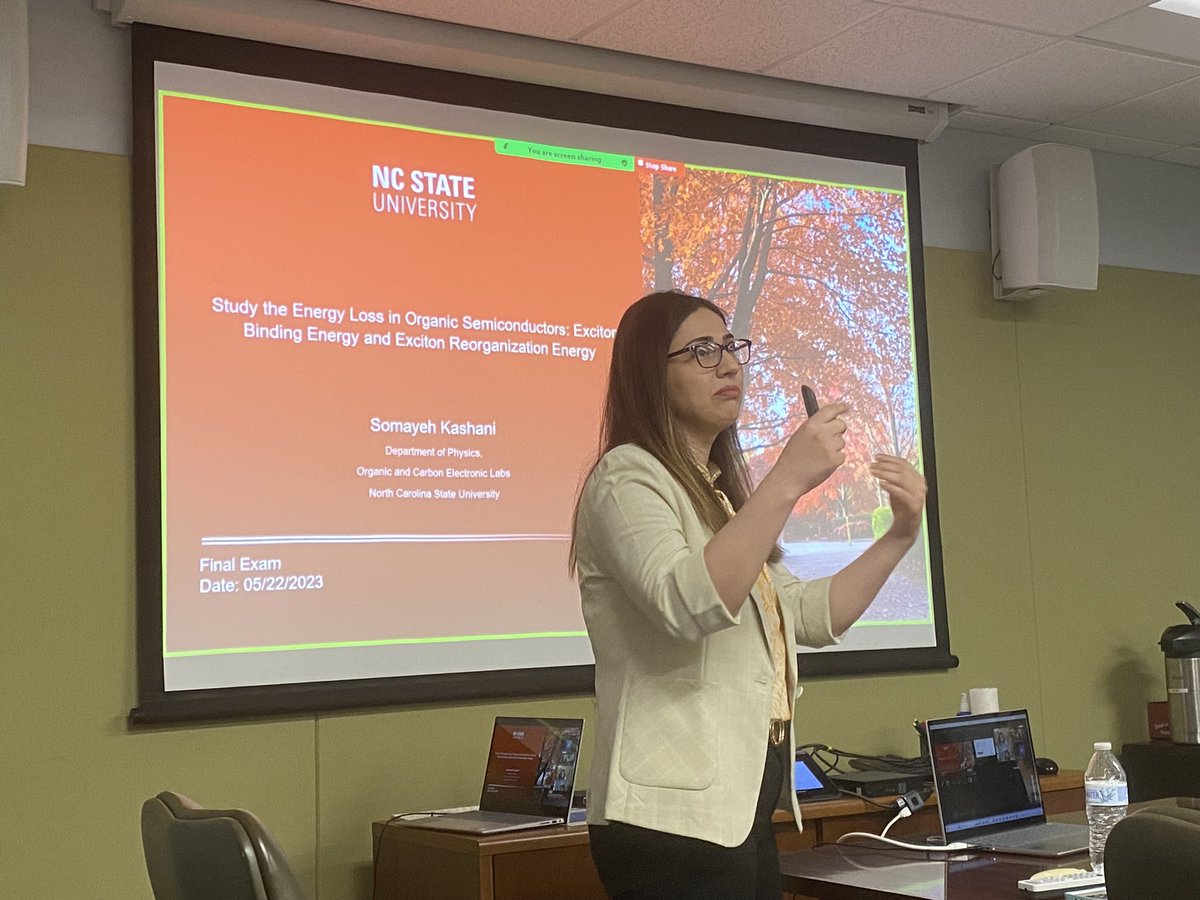 ORaCEL NCSU (@ncsuoracel) on Twitter photo Congratulations to Dr. Somayeh Kashani on successfully defending her thesis: “Study the energy loss in organic semiconductors: exciting binding energy and exciting reorganization energy”! <a href="/AdeNcsu/">Ade Lab NCSU</a> <a href="/ncstatephysics/">NC State Physics</a> Congratulations to Dr. Somayeh Kashani on successfully defending her thesis: “Study the energy loss in organic semiconductors: exciting binding energy and exciting reorganization energy”! <a href="/AdeNcsu/">Ade Lab NCSU</a> <a href="/ncstatephysics/">NC State Physics</a>