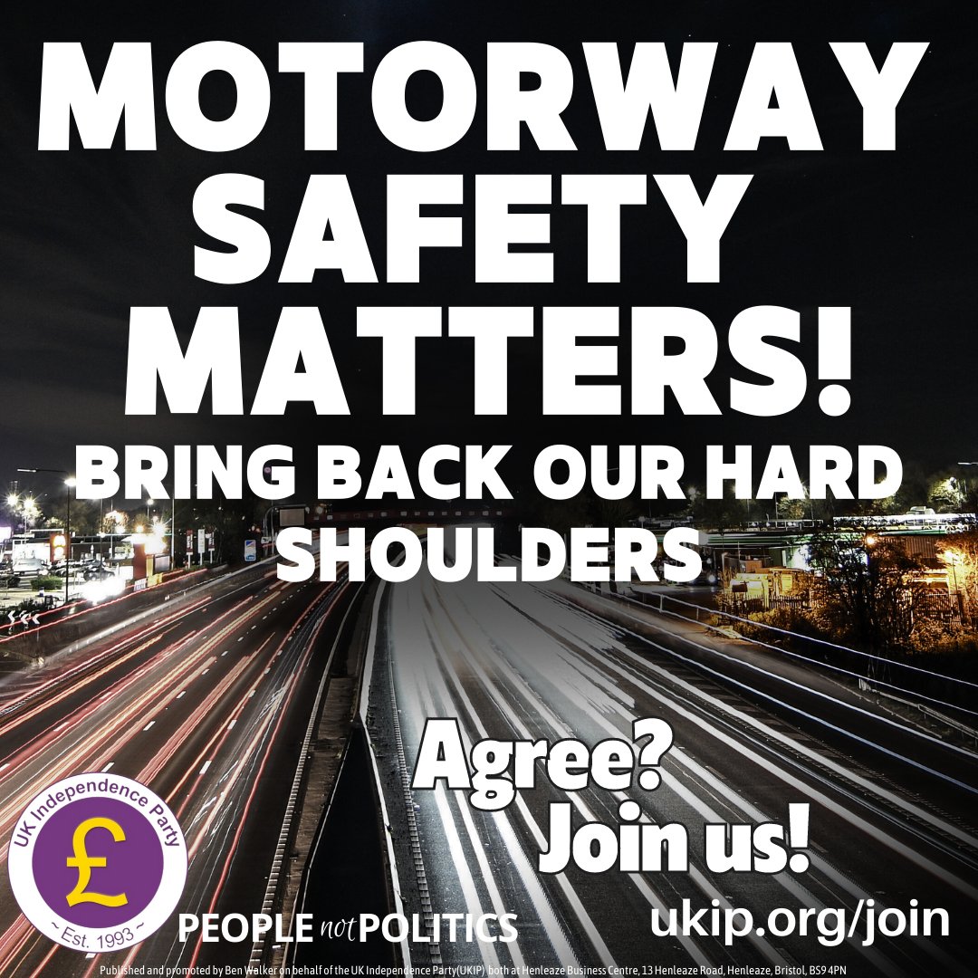 UKIP: RT @BenWalkerUKIP: Scrap all unsafe SMART motorways now! twitter.com/TheABD/status/…