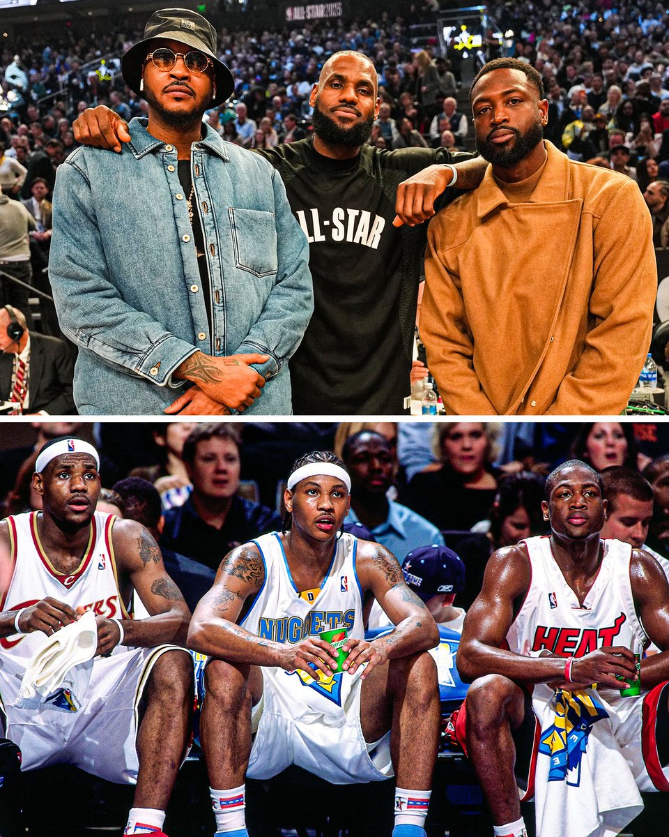 SportsCenter's tweet photo. LeBron is the only one still playing out of this trio 😯 https://t.co/9U4nh4e5jU