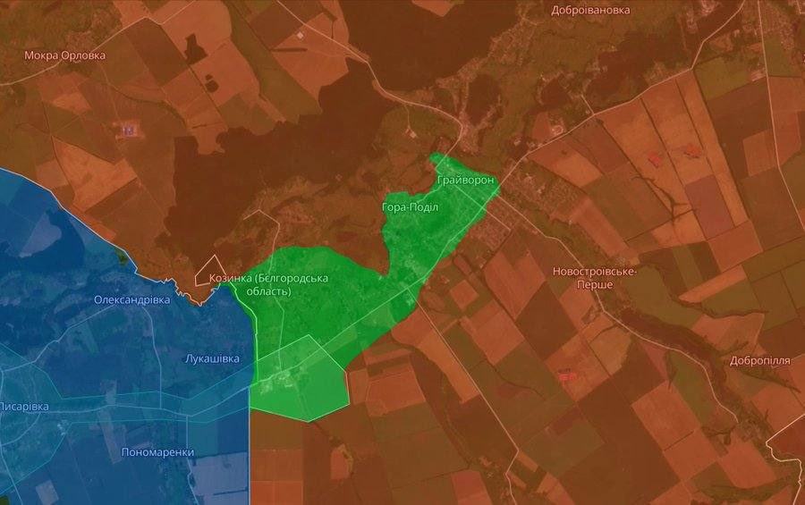 officejjsmart's tweet photo. LIBERATED TERRITORY

Blue is Ukraine 🇺🇦. 

Red is Russia 🇷🇺. 

Green is the newly declared and liberated Belgorod People’s Republic.

Remember when 🇷🇺-backed “separatists,” “declared and liberated” Donetsk and Luhansk?

Karma is a bitch, Putin. https://t.co/S7ktkkF8rb
