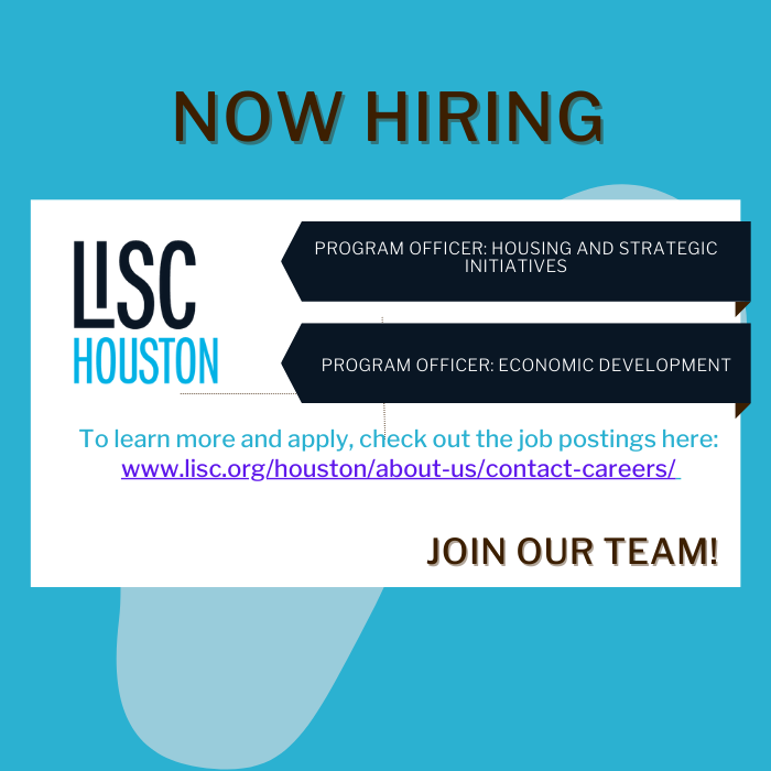 LISC Houston is hiring! lisc.org/houston/about-…