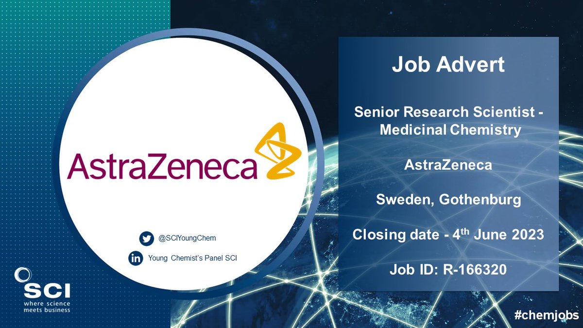 @AstraZeneca in recruiting!
lnkd.in/eQ5TQHxX
#astrazeneca #chemjobs #medchem #medicinalchemistry