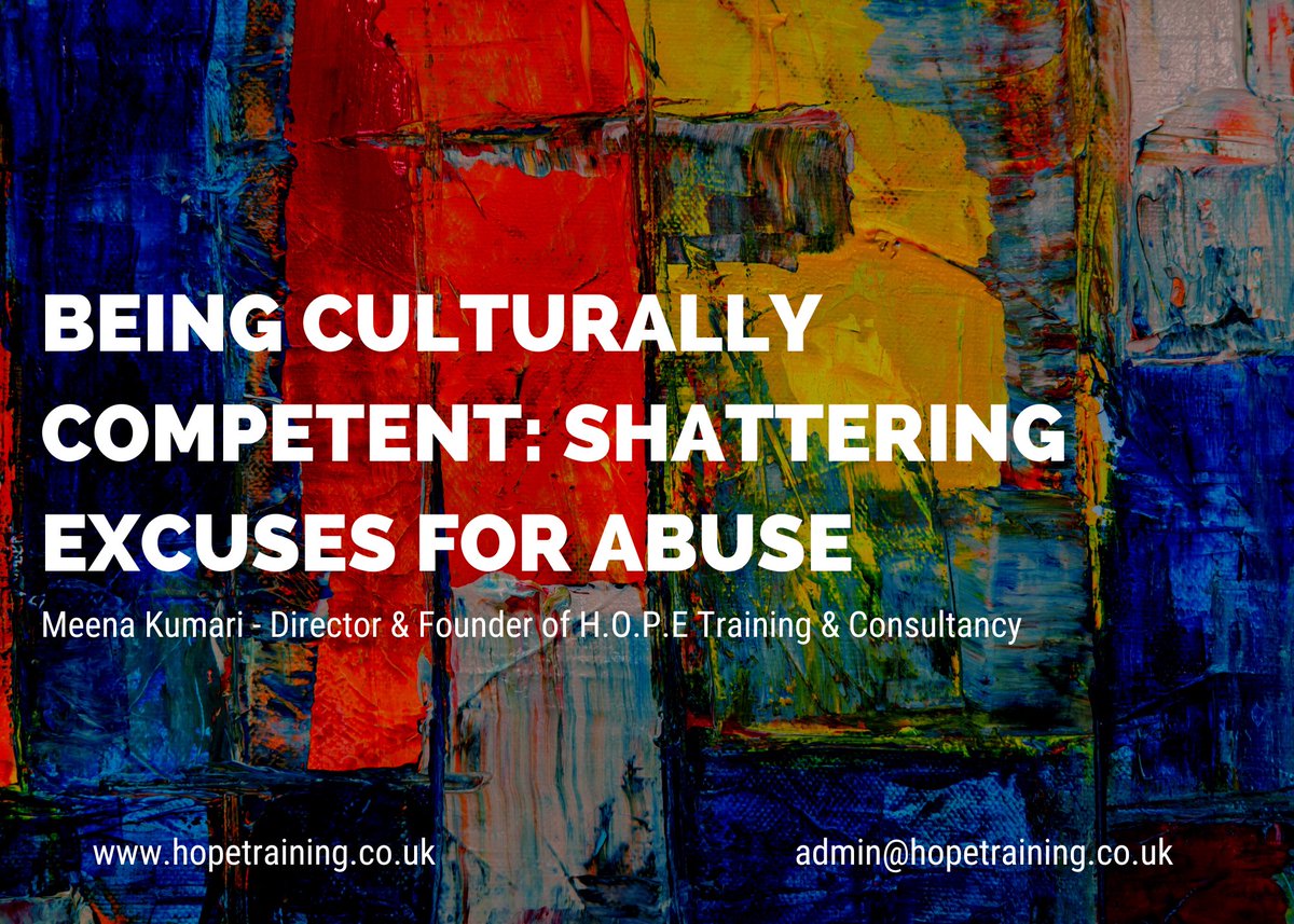 Check out my new blog! Culture should never be used as an excuse for abuse! hopetraining.co.uk/being-cultural…