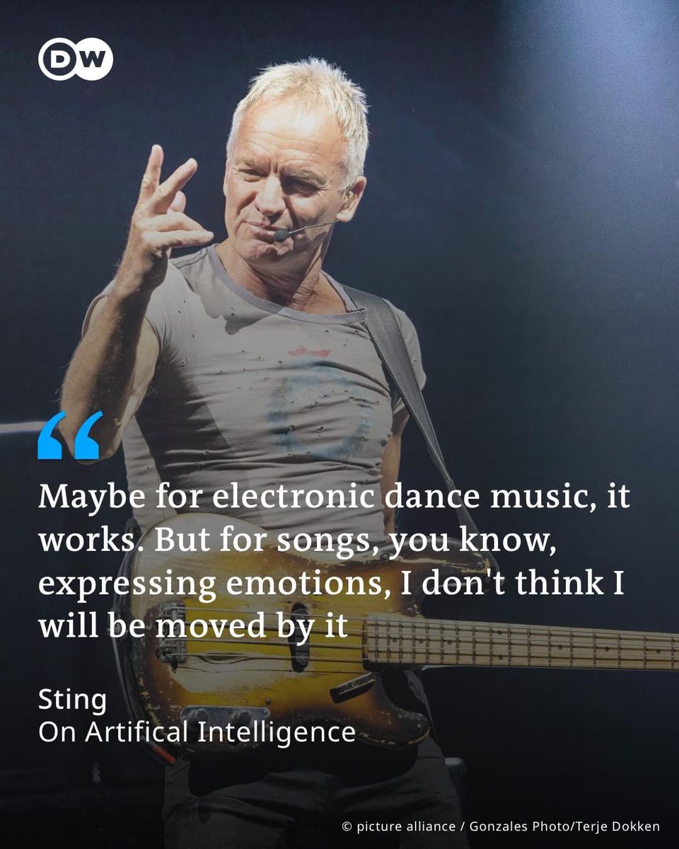 DAWysongWrites's tweet image. #Sting #artificalintelligence  can’t compete with the #humancomponent  My thoughts as well. #embraceyourhumanity