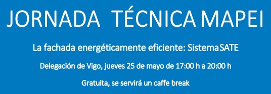 📢📢📢Jornada técnica: La fachada energéticamente eficiente: Sistema SATE. MAPEI <a href="/MapeiSpain/">Mapei España</a>
🗓El próximo jueves, 2️⃣5️⃣ de mayo.
🪑Delegación del Coatpo en Vigo.
✏Puedes inscribirte hasta el mismo 2️⃣5️⃣ de mayo a las 1️⃣2️⃣.0️⃣0️⃣ horas.
<a href="/MapeiSpain/">Mapei España</a> 
+ info: coatpo.es/eventos/detall…
