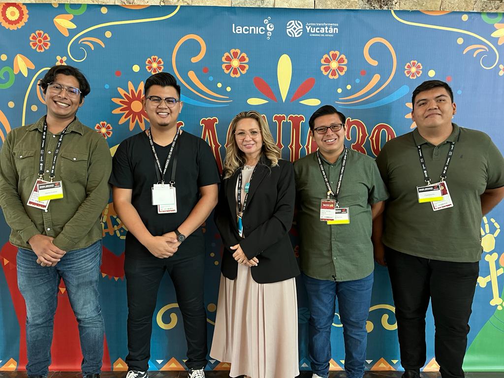 LAC_digital's tweet photo. Compartimos momentos de los #IXSY_Fellows 2023, tutores, mentores y equipo de coordinación participando del pasado #LACNIC39. ¡Gracias al @IXP_Yucatan por abrir el camino hacia un mejor Internet en Yucatán y LAC! https://t.co/ERvag8mWWF