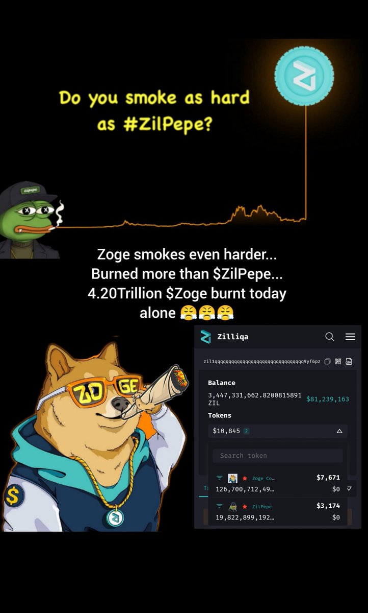 XYZ_AMS's tweet photo. #Zoge bringing the smoke to the #Zivilwar π€π€π€
Can you feel the burn @ZIL_PEPE? π₯π₯π₯
#Zilliqa #ZilFam #ZivilWar #MemeWar #TeamZoge #TeamZilPepe #Crypto #NFTs
π https://t.co/SBb6AahnIk https://t.co/WFl63FKDDd
