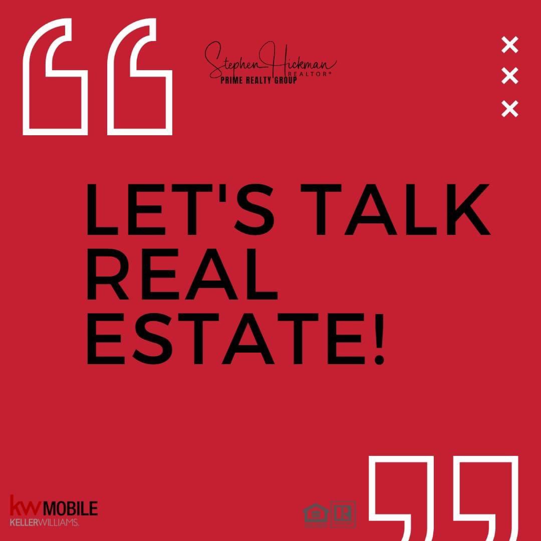 🔑 Curious about the real estate market? Let's have a conversation! 🌟🏡

Stephen Hickman, Keller Williams Mobile
REALTOR®️ & CEO - Prime Realty Group
📱 251.802.1923
📧 StephenHickman@kw.com
⌨️ stephenhickman.kw.com

#RealEstateConversations #PropertyInsights #Market