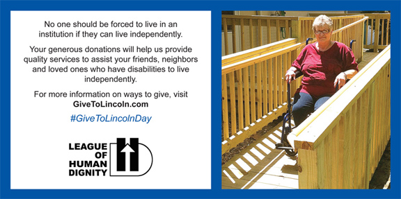LHD68508's tweet photo. Please give what you can to help up continue to provide services that help people with disabilities live independently #GiveToLincolnDay #GiveToLincoln #LeagueOfHumanDignity
https://t.co/r0qOnSxzDl https://t.co/jooNyIb3pt