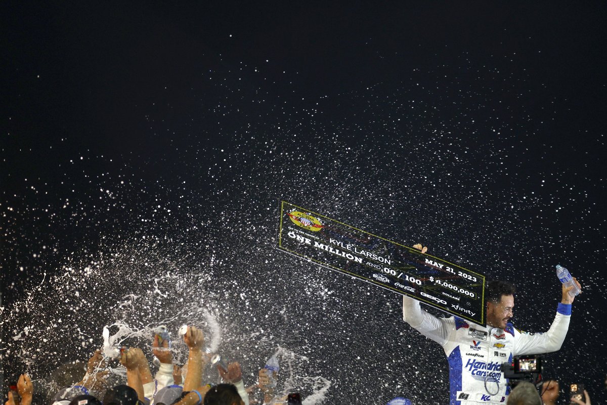 A picture is worth a thousand words, and for the only driver to win the #AllStarRace on three different tracks. ...

@KyleLarsonRacin has three worth $3,000,000.