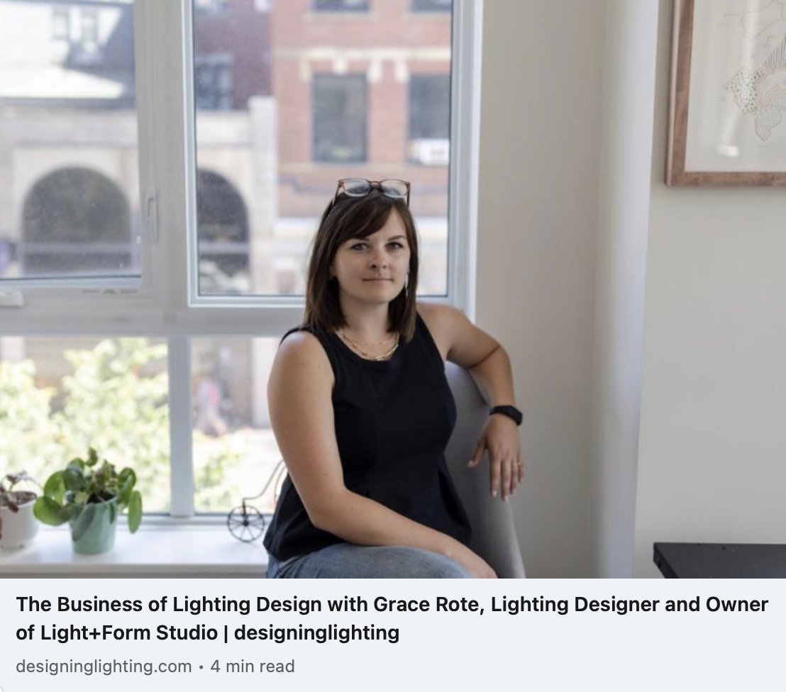 dl_onlinemag's tweet image. Discover the journey of Grace Rote, LC, MIES, LEED AP in lighting design! 
Read the full article: https//lnkd.in/etpuHckB

#lightingdesign #lightingdesigner #lightingproject #lightingindustry #opportunity #design #business #designer