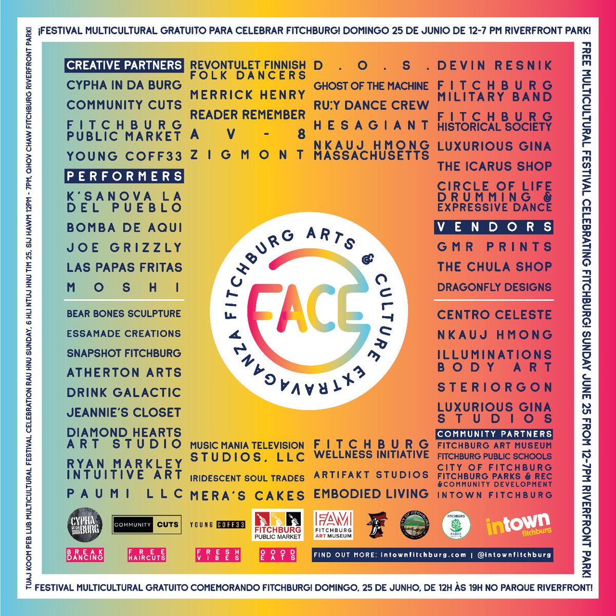 🎉 Join us at Fitchburg's FACE Multicultural Festival on Sunday June 25th! ✨ Immerse yourself in a celebration of diversity, art, and culture like never before. Mark your calendars! #FACEFest #FitchburgCulture #FitchburgFestivals For more information, click the link in our bio!