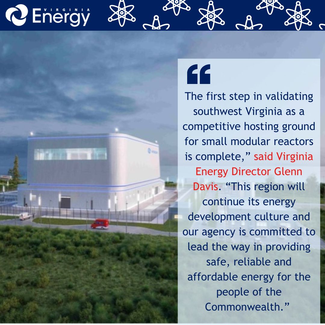 #VirginiaEnergy was part of a new nuclear feasibility study that found Southwest Virginia is a competitive host for a small modular reactor. Read more here: ow.ly/xA7G50OtRfm @lenowisco @GovernorVA @GOVirginia @energyDELTAlab