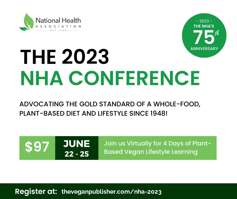 Exciting news! NHA is celebrating 75 years of promoting plant-based nutrition & lifestyle medicine with a virtual conference. Don't miss out on the incredible opportunity to learn from experts.#NHA75thAnniversary #VirtualConference #PlantBasedLiving
theveganpublisher.com/nha-2023
