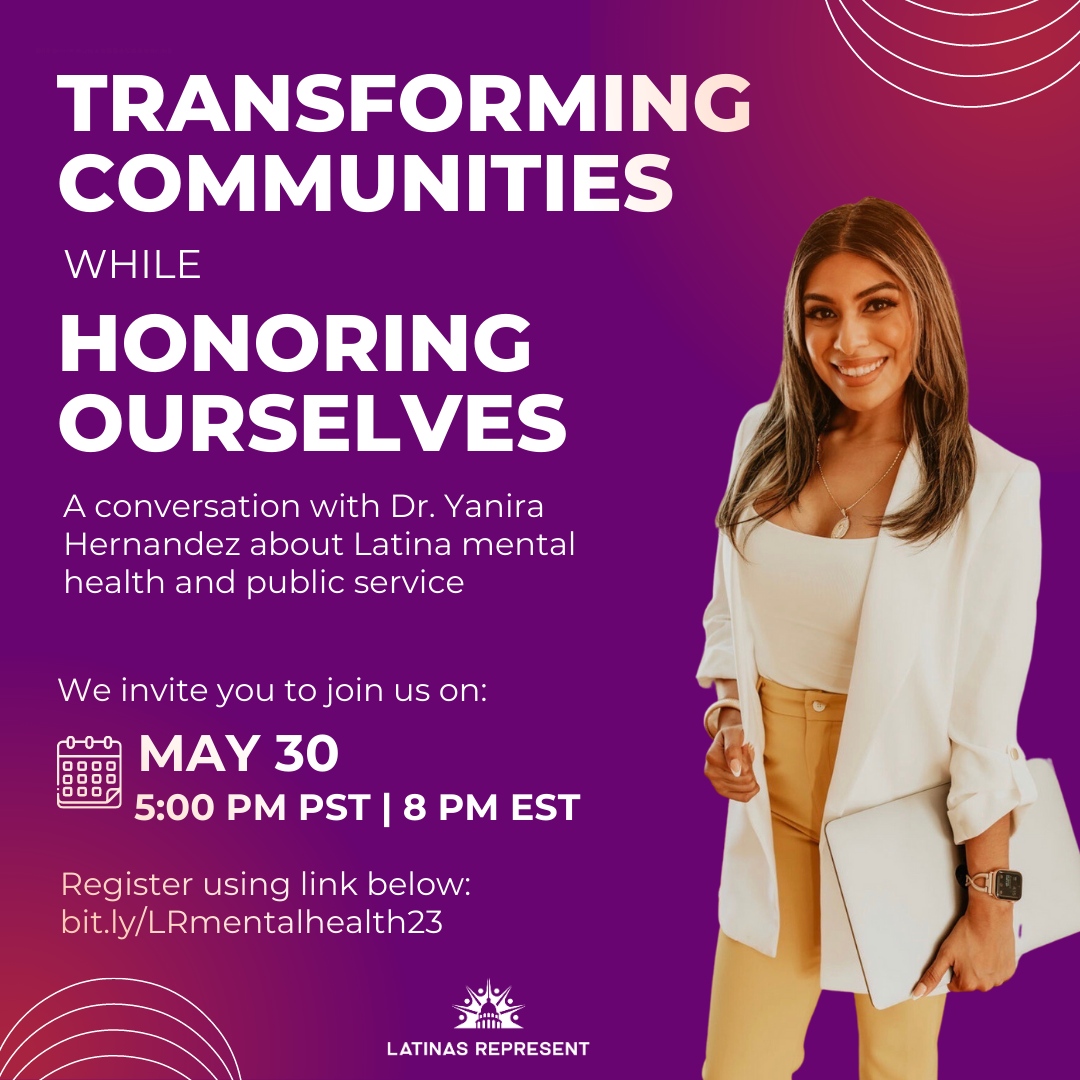 Amiga, there's still time to register for our upcoming event with Dr. Yanira Hernandez ☀️ You are not going to want to miss this conversation about prioritizing our mental health when running for office. RSVP here: bit.ly/LRmentalhealth…