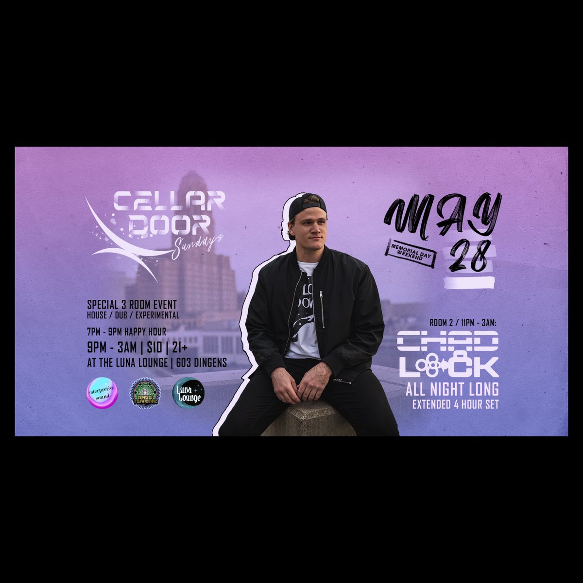 lunalounge716's tweet photo. LUNA LOUNGE PRESENTS: A Memorial Day Celebration Featuring Interpretive Sound

Luna Lounge (603 Dingens Street, Buffalo,NY,14206) 

*3 rooms of amazing talent, massive sound and production!  

*$10 cover at the door, 21+

RSVP: https://t.co/mle9y7NZvI

More info in the comments! https://t.co/t08Ujp6ujH