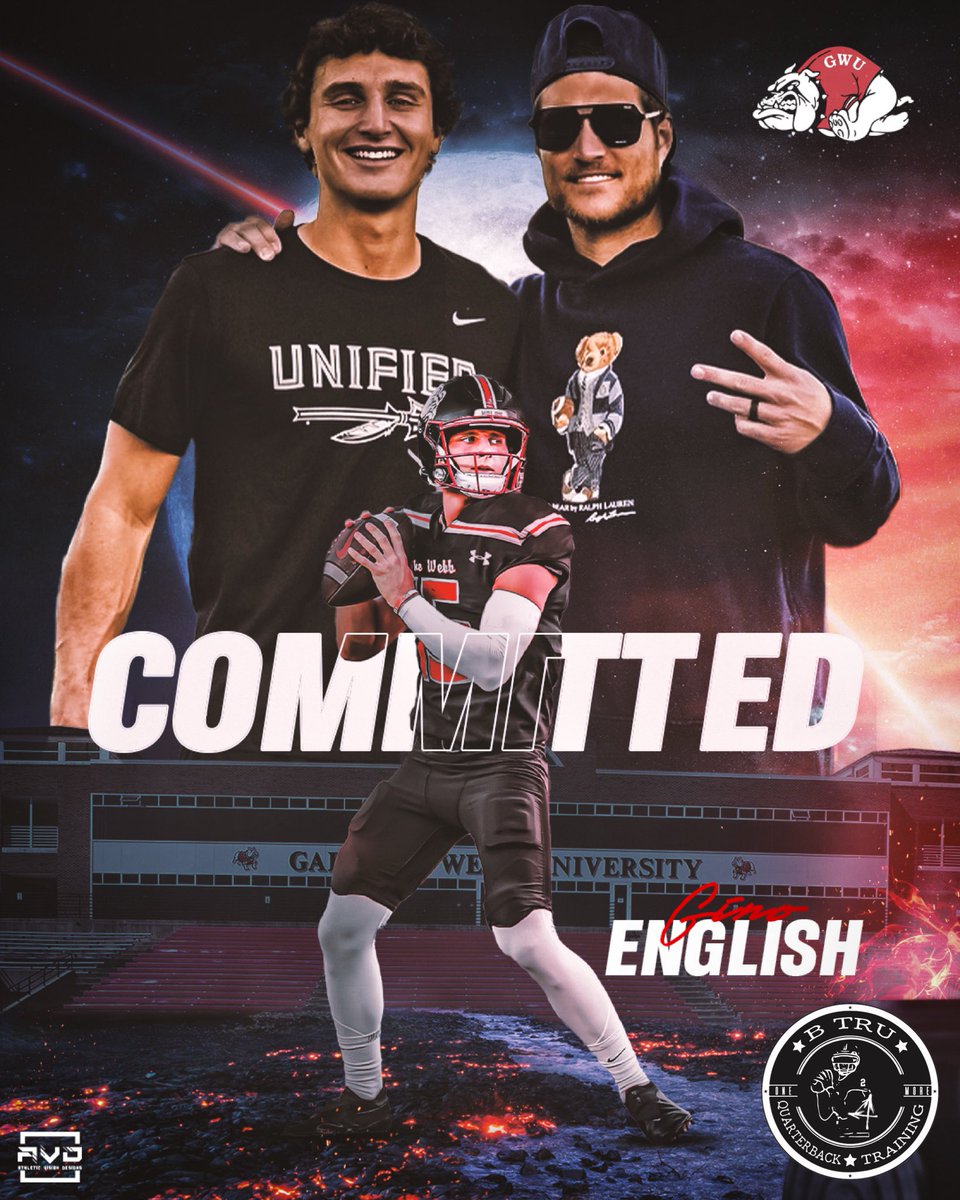🚨🚨QB TRAINEE COMMITMENT🚨🚨 FSU Transfer QB: @ginoxenglish has COMMITTED & is fully enrolled at Gardner-Webb University‼️GO BE GREAT #SkoDawgs 🐶 #BTruQBTraining 🔘