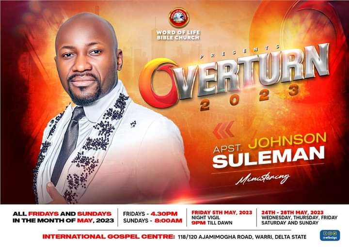 EhiNicholas's tweet photo. WHAT A  PRIVILEGE!
GOD'S GENERAL PAPA AYO ORITSEJAFOR HOST HIS SON, APST SULEMAN.

OVERTURN continues this Wednesday by 4pm with Apst Johnson Suleman
God is still available to change your life.
GOD WILL BE HERE
#PapaAyoOritsejafor
#ApostleJohnsonSuleman
#meganicholasanthonyblog https://t.co/nz8os8wHUa