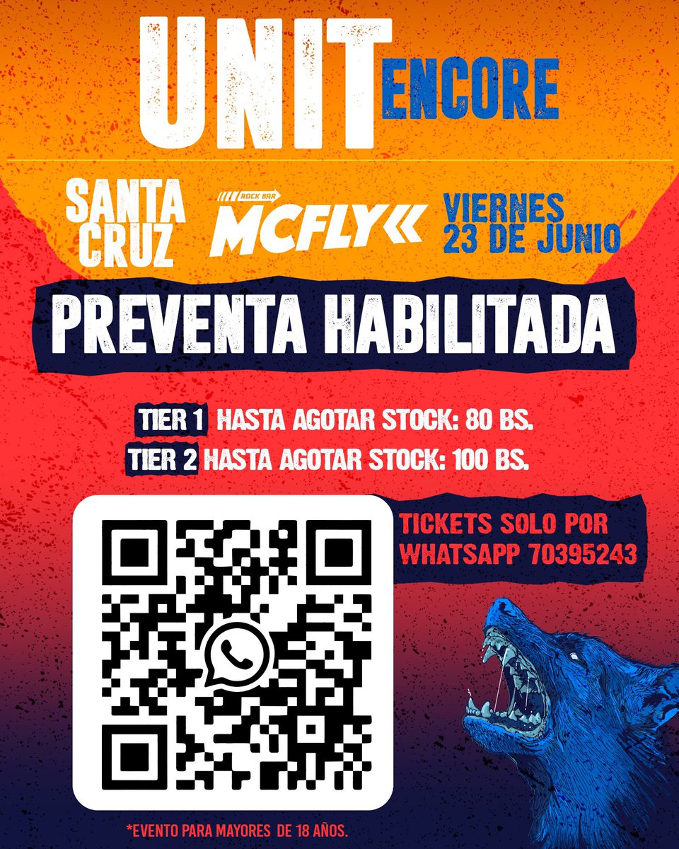 UnitOfficialTW's tweet photo. ¡ENTRADAS A LA VENTA! Habilitamos la preventa para los shows de Unit en Santa Cruz/McFly Rock Bar y La Paz/Inni Espacio. 🤘

📍Venta Santa Cruz: https://t.co/HhfcmsmAbR
📍Venta La Paz: https://t.co/lP5GQMisSb https://t.co/5OcESOXZBg