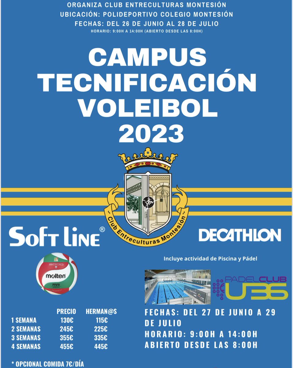 EntreMontesion's tweet photo. 🔵📰 |CAMPUS VERANO 23’|

🎉 Preparamos un nuevo verano, junto con @decathlonmallorca. ¡Muchas sorpresas, actividades y deporte!

Pide información en ⬇️
📝entreculturasmontesion@gmail.com

#MontesiónEsUnSentimiento💙
#EMFutsal⚽️
#EMVolley🏐
#CampusMontesiónDecathlon🔵⚪️ https://t.co/ltKzlqWsW8