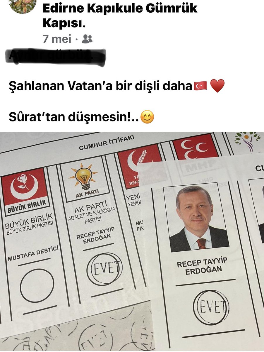 Deselerki terör sevicilerin tamamı gebericekler 1000 oy kullanma hakkın var eyer 1000 oyunun 1000de birinin dörtte bir oyunun yarısını verirsen kurtulacaklar
deseler
VALLAHİ ÇİZGİMDEN DÖNMEM 
<a href="/RTErdogan/">Recep Tayyip Erdoğan</a> 
<a href="/EmineErdogan/">Emine Erdoğan</a> <a href="/suleymansoylu/">Süleyman Soylu</a> <a href="/06melihgokcek/">İbrahim Melih Gökçek</a> <a href="/OsmanGokcek_/">Osman Gökçek</a> 
<a href="/turgayguler/">Turgay Güler</a>