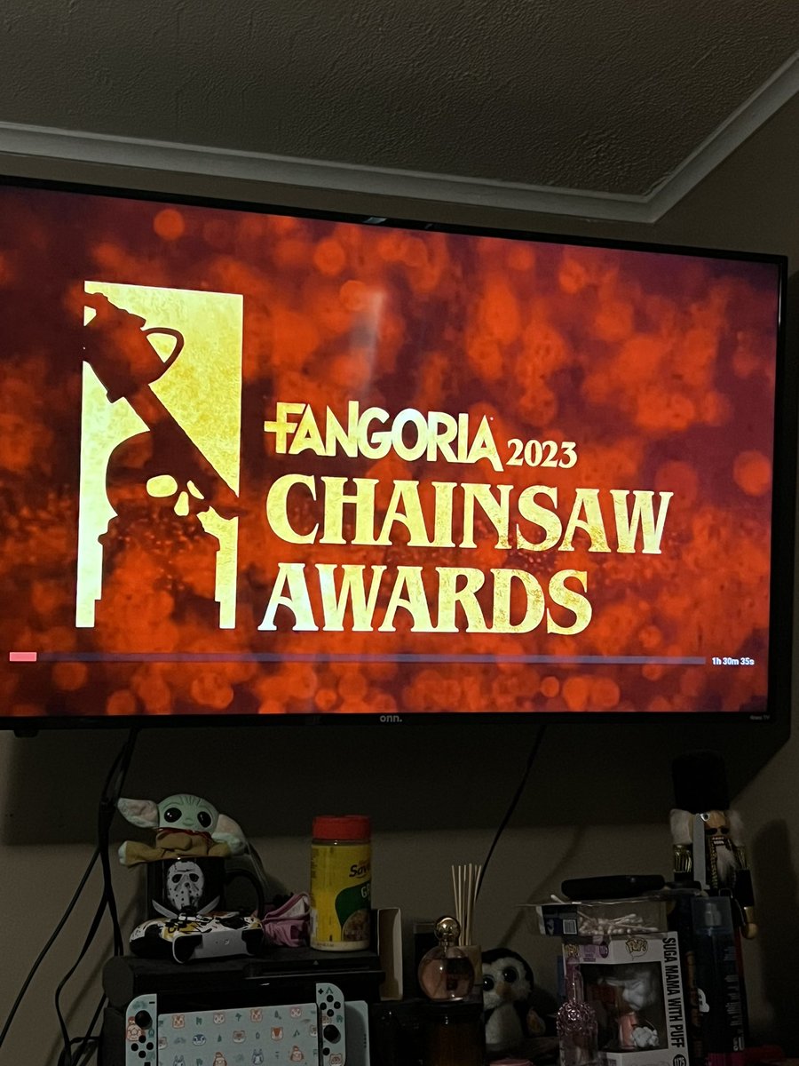 AshyK007's tweet photo. The hubs and I are finally watching the @FANGORIA 2023 #ChainsawAwards Show. Let’s hope I don’t have an upset like last year for Anything For Jackson. Which I’m still salty about. #anythingforjackson https://t.co/irBi5Sfp36